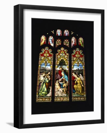 Stained Glass Window at Stoke by Nayland Church in Constable Country, Suffolk, England, UK-Robert Francis-Framed Photographic Print