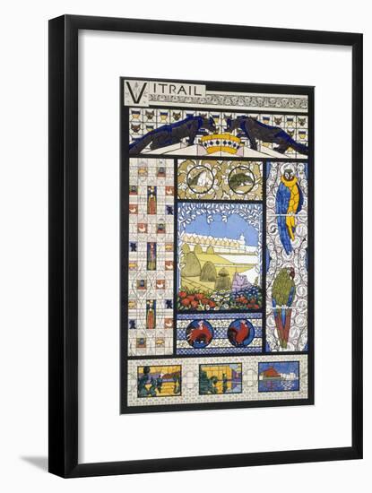 Stained Glass Window Designs, from 'Decorative Sketches', C.1895 (Colour Litho)-Rene Binet-Framed Giclee Print