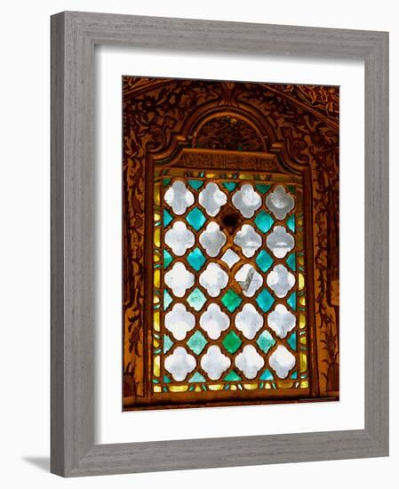 Stained Glass Window in Merlana Museum, Konya City, Turkey-Joe Restuccia III-Framed Photographic Print