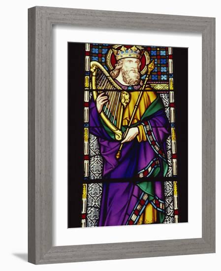 Stained Glass Window in Peterborough Cathedral, Cambridgeshire, England, United Kingdom, Europe-Lee Frost-Framed Photographic Print