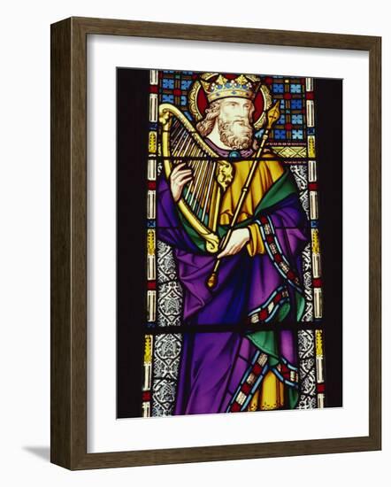 Stained Glass Window in Peterborough Cathedral, Cambridgeshire, England, United Kingdom, Europe-Lee Frost-Framed Photographic Print