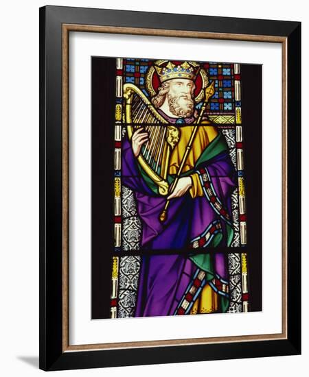 Stained Glass Window in Peterborough Cathedral, Cambridgeshire, England, United Kingdom, Europe-Lee Frost-Framed Photographic Print