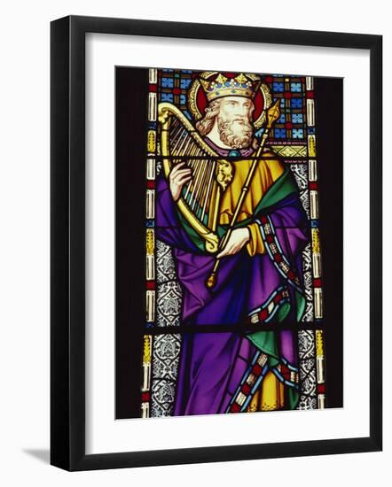 Stained Glass Window in Peterborough Cathedral, Cambridgeshire, England, United Kingdom, Europe-Lee Frost-Framed Photographic Print