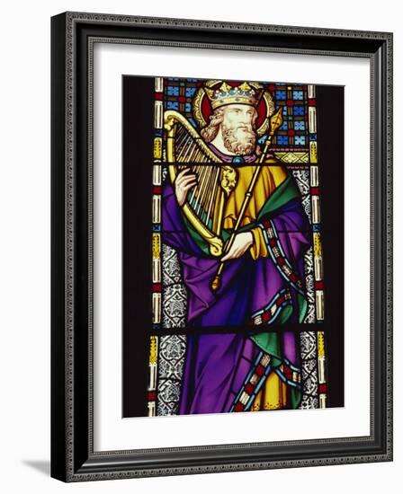 Stained Glass Window in Peterborough Cathedral, Cambridgeshire, England, United Kingdom, Europe-Lee Frost-Framed Photographic Print