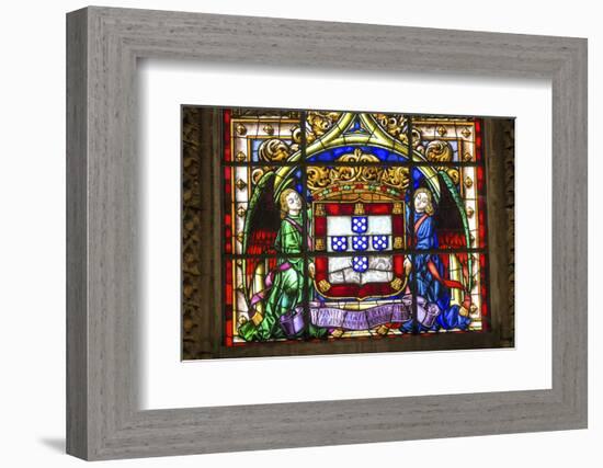 Stained Glass Window, Jeronimos Monastery, Lisbon, Portugal-Jim Engelbrecht-Framed Photographic Print