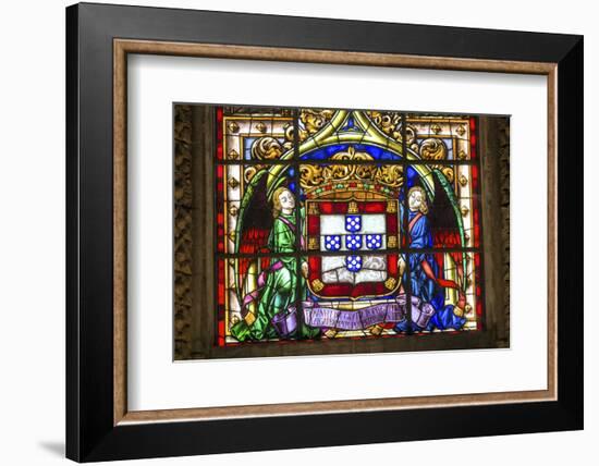 Stained Glass Window, Jeronimos Monastery, Lisbon, Portugal-Jim Engelbrecht-Framed Photographic Print