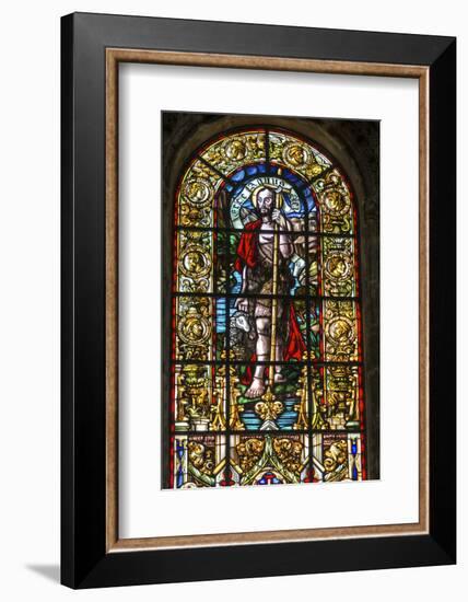 Stained Glass Window, Jeronimos Monastery, Lisbon, Portugal-Jim Engelbrecht-Framed Photographic Print