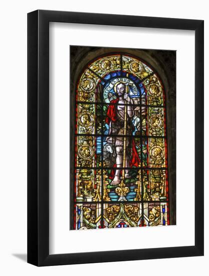 Stained Glass Window, Jeronimos Monastery, Lisbon, Portugal-Jim Engelbrecht-Framed Photographic Print