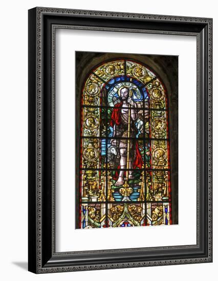 Stained Glass Window, Jeronimos Monastery, Lisbon, Portugal-Jim Engelbrecht-Framed Photographic Print