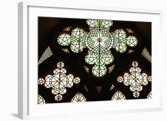 Stained Glass Window, Lala Mustafa Pasha Mosque, Famagusta, North Cyprus-Peter Thompson-Framed Photographic Print