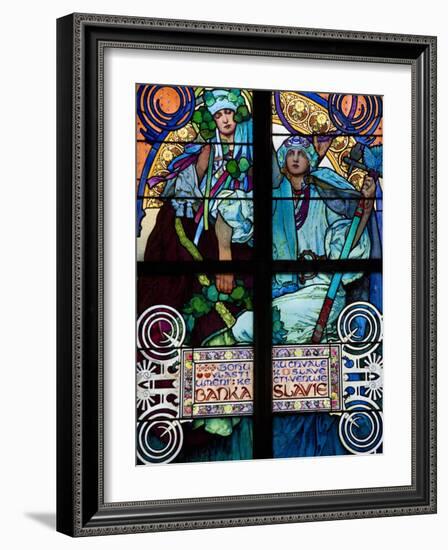 Stained Glass Window, St. Vitus's Cathedral, UNESCO World Heritage Site, Prague, Czech Republic-Martin Child-Framed Photographic Print