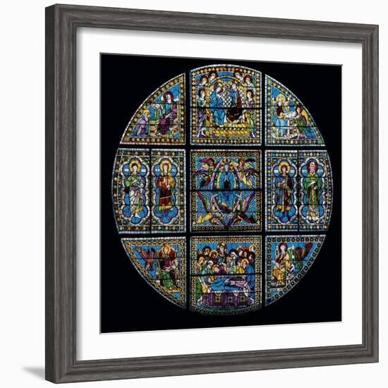 Stained Glass Window-Duccio Di buoninsegna-Framed Art Print