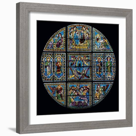 Stained Glass Window-Duccio Di buoninsegna-Framed Art Print