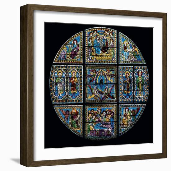 Stained Glass Window-Duccio Di buoninsegna-Framed Art Print