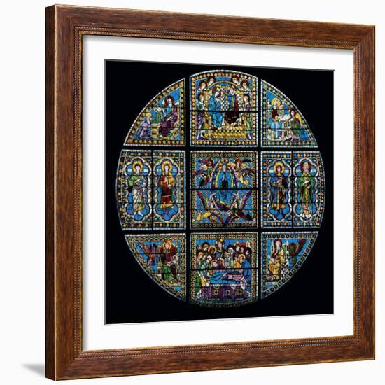 Stained Glass Window-Duccio Di buoninsegna-Framed Art Print