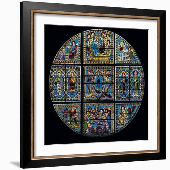 Stained Glass Window-Duccio Di buoninsegna-Framed Art Print