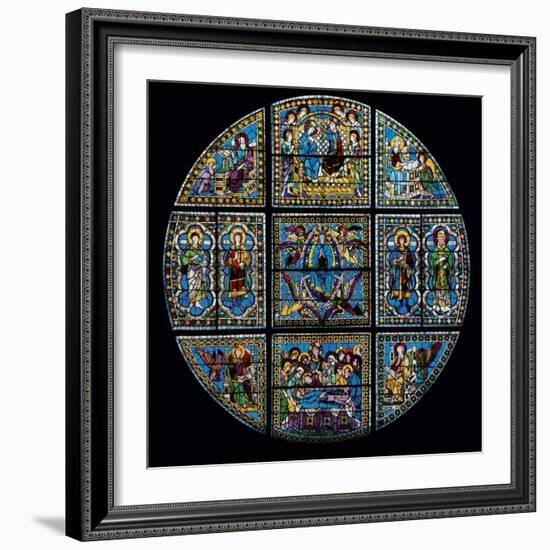 Stained Glass Window-Duccio Di buoninsegna-Framed Art Print