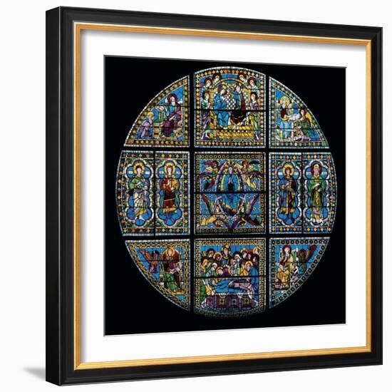 Stained Glass Window-Duccio Di buoninsegna-Framed Art Print