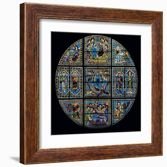 Stained Glass Window-Duccio Di buoninsegna-Framed Art Print