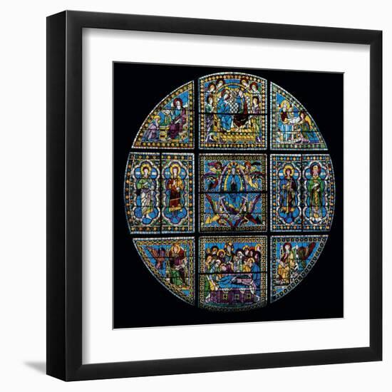 Stained Glass Window-Duccio Di buoninsegna-Framed Art Print