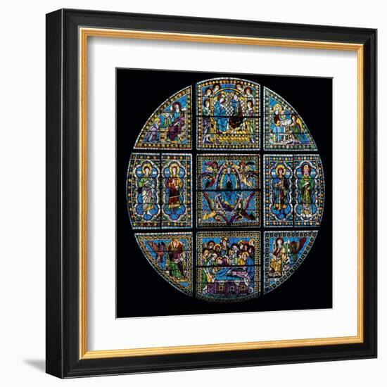 Stained Glass Window-Duccio Di buoninsegna-Framed Art Print