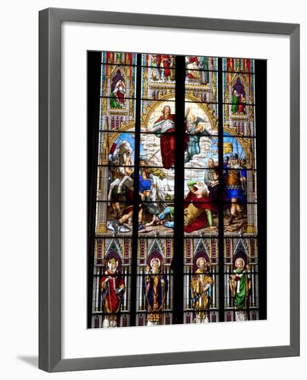 Stained Glass Windows in Cologne Cathedral, Cologne, North Rhine Westphalia, Germany-Yadid Levy-Framed Photographic Print