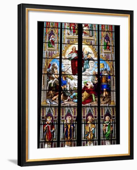 Stained Glass Windows in Cologne Cathedral, Cologne, North Rhine Westphalia, Germany-Yadid Levy-Framed Photographic Print