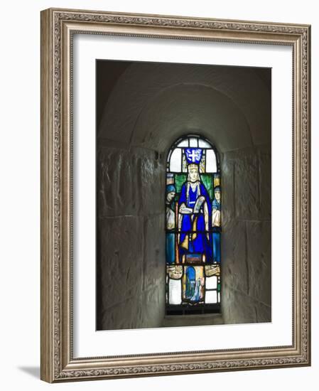 Stained Glass Windows in St. Margarets Chapel, Built 1124 - 1153, Edinburgh Castle, Scotland-Richard Maschmeyer-Framed Photographic Print