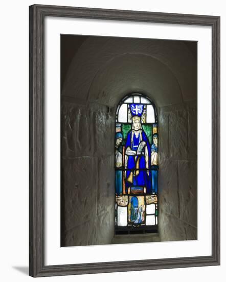 Stained Glass Windows in St. Margarets Chapel, Built 1124 - 1153, Edinburgh Castle, Scotland-Richard Maschmeyer-Framed Photographic Print