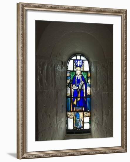 Stained Glass Windows in St. Margarets Chapel, Built 1124 - 1153, Edinburgh Castle, Scotland-Richard Maschmeyer-Framed Photographic Print