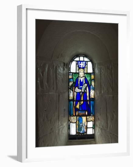 Stained Glass Windows in St. Margarets Chapel, Built 1124 - 1153, Edinburgh Castle, Scotland-Richard Maschmeyer-Framed Photographic Print