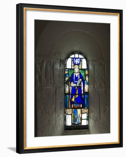 Stained Glass Windows in St. Margarets Chapel, Built 1124 - 1153, Edinburgh Castle, Scotland-Richard Maschmeyer-Framed Photographic Print