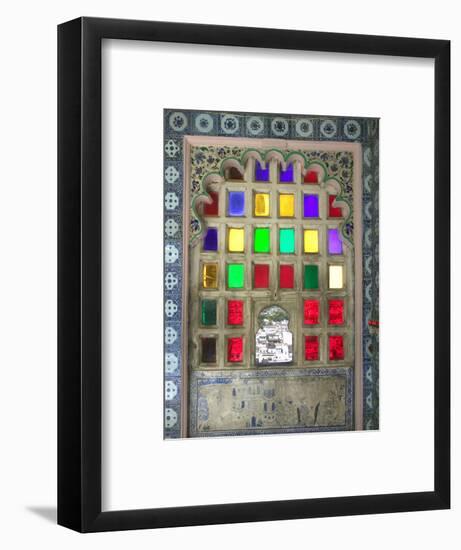 Stained Glasses in City Palace, Udaipur, Rajasthan, India-Keren Su-Framed Photographic Print