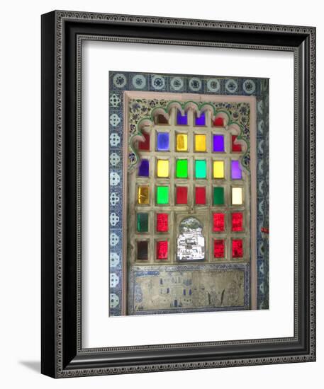 Stained Glasses in City Palace, Udaipur, Rajasthan, India-Keren Su-Framed Photographic Print