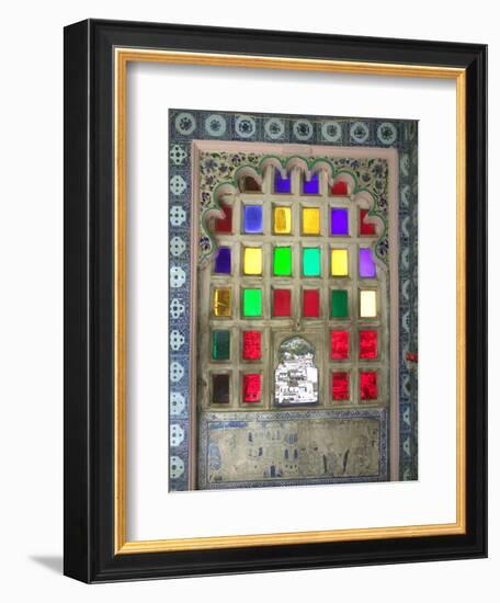 Stained Glasses in City Palace, Udaipur, Rajasthan, India-Keren Su-Framed Photographic Print