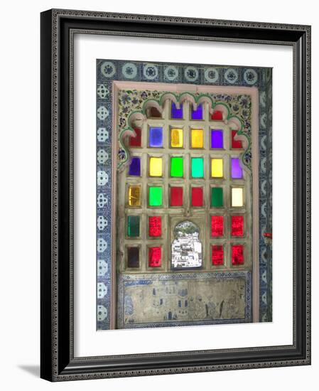 Stained Glasses in City Palace, Udaipur, Rajasthan, India-Keren Su-Framed Photographic Print