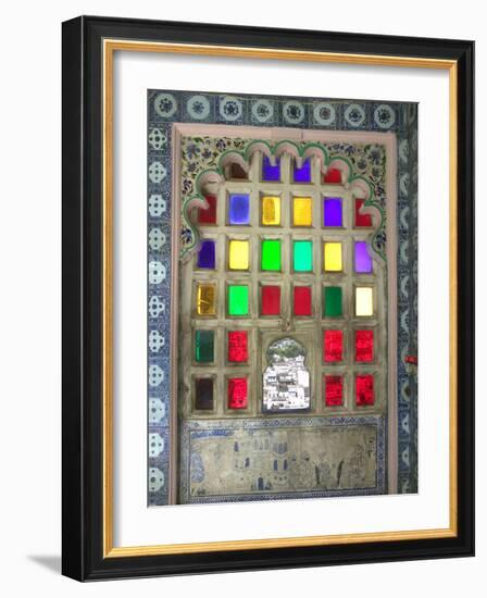 Stained Glasses in City Palace, Udaipur, Rajasthan, India-Keren Su-Framed Photographic Print