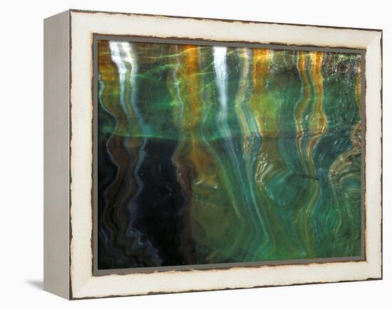 Stained Rock Underwater, Pictured Rocks National Lakeshore, Michigan, USA-Claudia Adams-Framed Premier Image Canvas