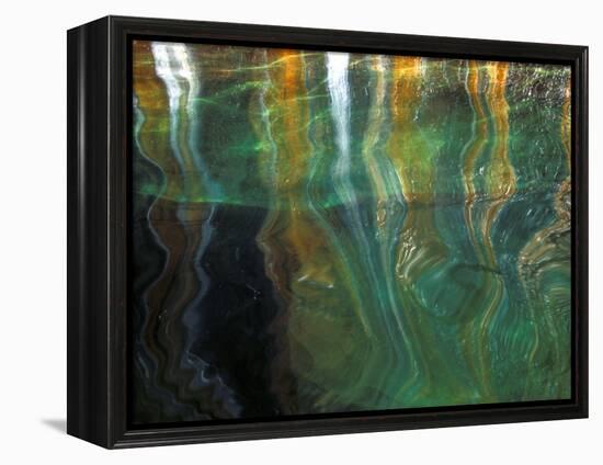 Stained Rock Underwater, Pictured Rocks National Lakeshore, Michigan, USA-Claudia Adams-Framed Premier Image Canvas