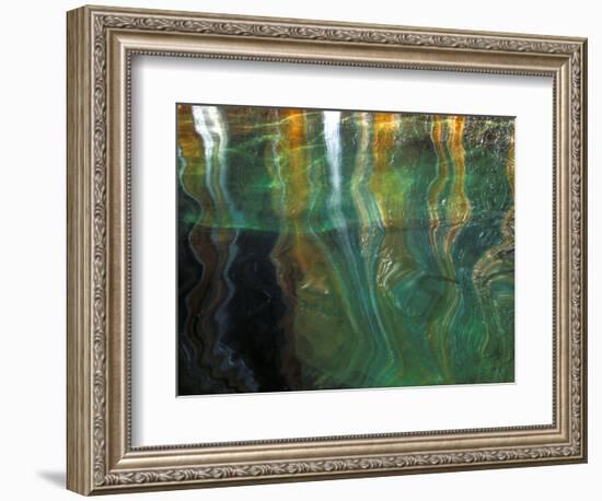 Stained Rock Underwater, Pictured Rocks National Lakeshore, Michigan, USA-Claudia Adams-Framed Photographic Print