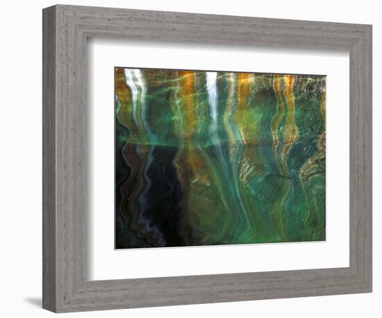 Stained Rock Underwater, Pictured Rocks National Lakeshore, Michigan, USA-Claudia Adams-Framed Photographic Print