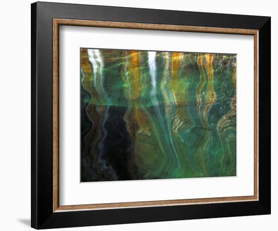 Stained Rock Underwater, Pictured Rocks National Lakeshore, Michigan, USA-Claudia Adams-Framed Photographic Print