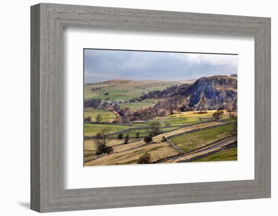 Stainforth Scar from Langcliffe Near Settle, Yorkshire Dales, Yorkshire, England-Mark Sunderland-Framed Photographic Print