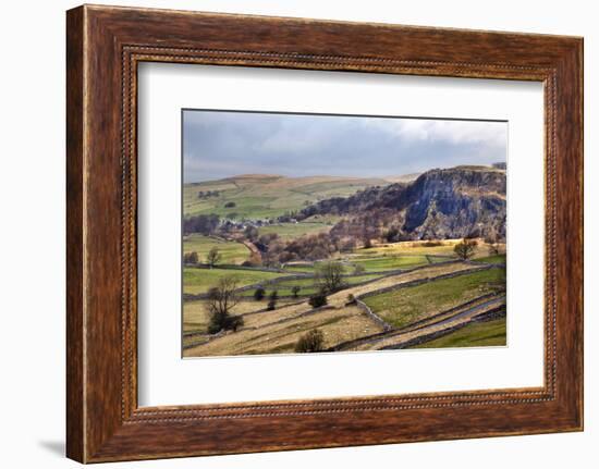 Stainforth Scar from Langcliffe Near Settle, Yorkshire Dales, Yorkshire, England-Mark Sunderland-Framed Photographic Print