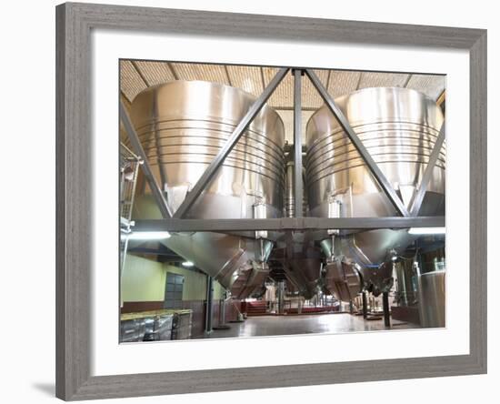 Stainless Steel Fermentation Tanks, Bodega Familia Schroeder Winery, Neuquen, Patagonia, Argentina-Per Karlsson-Framed Photographic Print