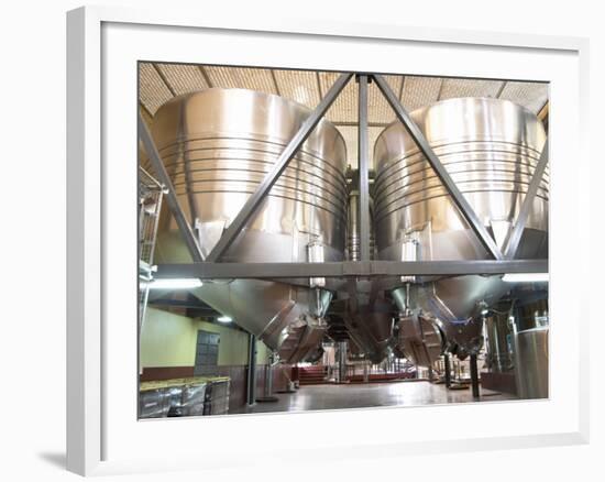 Stainless Steel Fermentation Tanks, Bodega Familia Schroeder Winery, Neuquen, Patagonia, Argentina-Per Karlsson-Framed Photographic Print