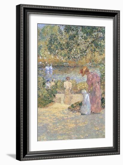 Staircase In Central Park-Childe Hassam-Framed Art Print