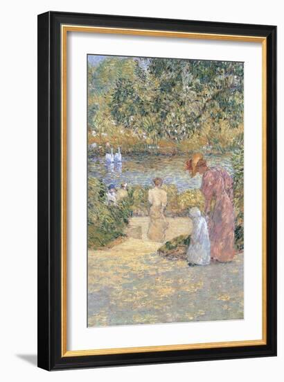 Staircase In Central Park-Childe Hassam-Framed Art Print