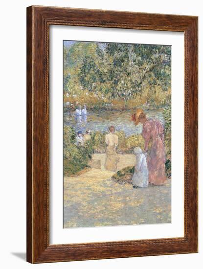 Staircase In Central Park-Childe Hassam-Framed Art Print