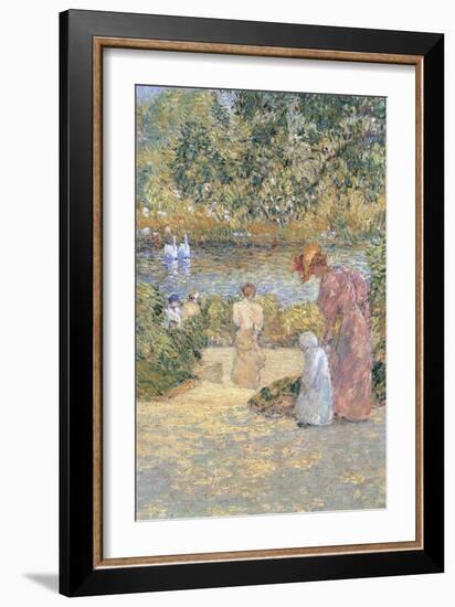 Staircase In Central Park-Childe Hassam-Framed Art Print